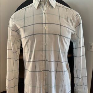 Hugo Boss White and Blue Grid Shirt